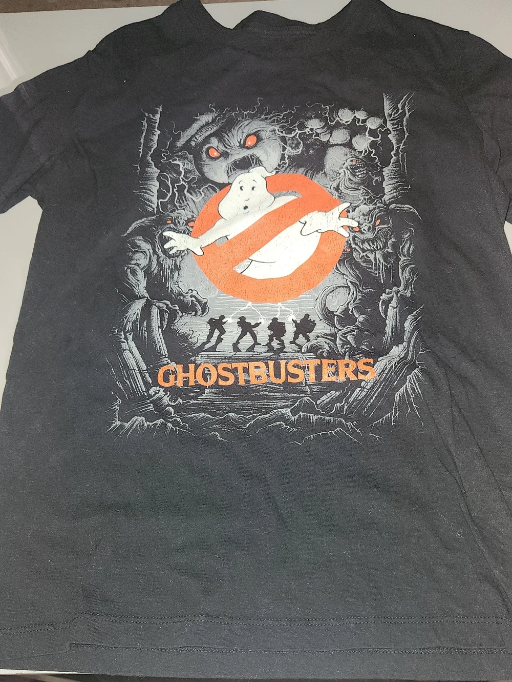 Ghostbusters Kids Black Graphic Tee with Orange Logo